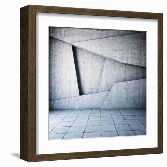 Abstract Geometric Background of the Concrete-FreshPaint-Framed Art Print