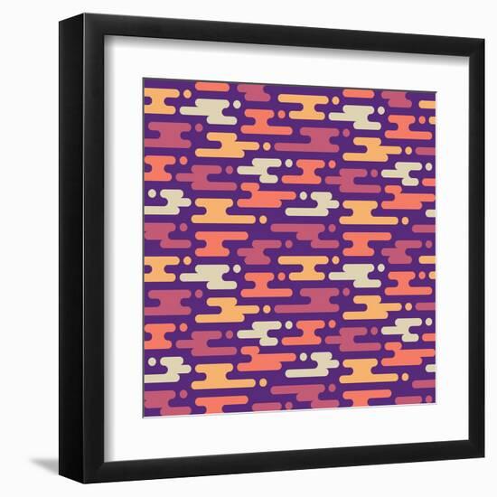 Abstract Geometric Background - Seamless Vector Pattern in Flat Style Design. Pink, Lilac and Viole-Sergey Korkin-Framed Art Print