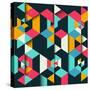 Abstract Geometric Background with a 3D Effect-kjpargeter-Stretched Canvas