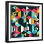 Abstract Geometric Background with a 3D Effect-kjpargeter-Framed Art Print