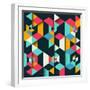 Abstract Geometric Background with a 3D Effect-kjpargeter-Framed Art Print