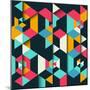 Abstract Geometric Background with a 3D Effect-kjpargeter-Mounted Art Print