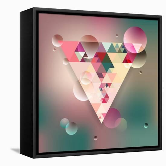 Abstract Geometric Background with Triangles. Vector Illustration Eps10.-Olha Kostiuk-Framed Stretched Canvas