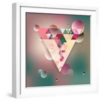 Abstract Geometric Background with Triangles. Vector Illustration Eps10.-Olha Kostiuk-Framed Art Print