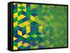 Abstract Geometric Brazil Flag-cienpies-Framed Stretched Canvas