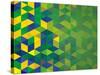 Abstract Geometric Brazil Flag-cienpies-Stretched Canvas