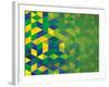 Abstract Geometric Brazil Flag-cienpies-Framed Art Print