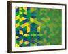 Abstract Geometric Brazil Flag-cienpies-Framed Art Print