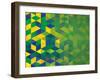 Abstract Geometric Brazil Flag-cienpies-Framed Art Print