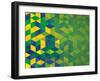 Abstract Geometric Brazil Flag-cienpies-Framed Art Print