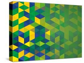 Abstract Geometric Brazil Flag-cienpies-Stretched Canvas