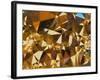 Abstract Geometric Gold Texture Impressionism Background. Painting on Canvas Watercolor Artwork. Ha-Avgust Avgustus-Framed Art Print