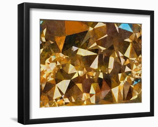 Abstract Geometric Gold Texture Impressionism Background. Painting on Canvas Watercolor Artwork. Ha-Avgust Avgustus-Framed Art Print