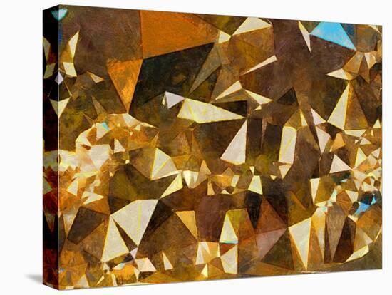 Abstract Geometric Gold Texture Impressionism Background. Painting on Canvas Watercolor Artwork. Ha-Avgust Avgustus-Stretched Canvas