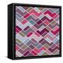 Abstract Geometric Patchwork Pattern-natbasil-Framed Stretched Canvas