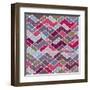 Abstract Geometric Patchwork Pattern-natbasil-Framed Art Print