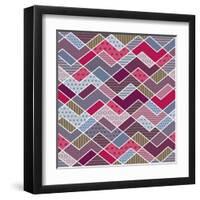 Abstract Geometric Patchwork Pattern-natbasil-Framed Art Print