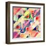 Abstract Geometric Pattern-Tanor-Framed Art Print
