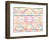 Abstract Geometric Seamless Aztec Pattern. Colorful Ikat Style Pattern.-cherry blossom girl-Framed Art Print