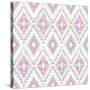 Abstract Geometric Seamless Aztec Pattern. Colorful Ikat Style Pattern-cherry blossom girl-Stretched Canvas