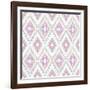 Abstract Geometric Seamless Aztec Pattern. Colorful Ikat Style Pattern-cherry blossom girl-Framed Art Print