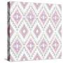 Abstract Geometric Seamless Aztec Pattern. Colorful Ikat Style Pattern-cherry blossom girl-Stretched Canvas