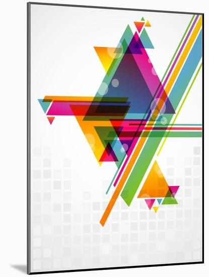 Abstract Geometric Shapes with Transparencies. AI 10.-artplay-Mounted Art Print