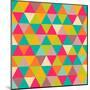 Abstract Geometric Triangle Seamless Pattern-Heizel-Mounted Art Print