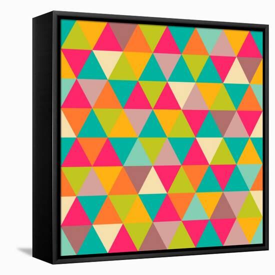 Abstract Geometric Triangle Seamless Pattern-Heizel-Framed Stretched Canvas