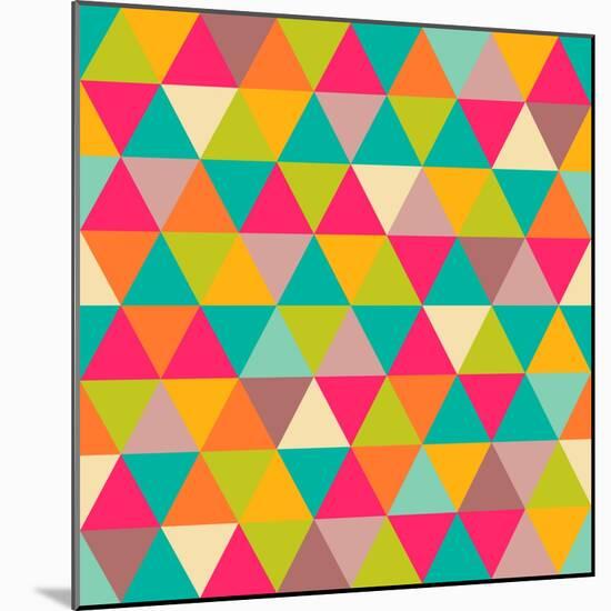 Abstract Geometric Triangle Seamless Pattern-Heizel-Mounted Art Print