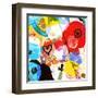 Abstract Graffiti Collage, Digital Painting-Andriy Zholudyev-Framed Art Print