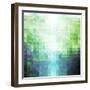 Abstract Green and Blue Triangle Pattern-ilyianne-Framed Art Print