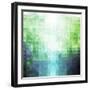 Abstract Green and Blue Triangle Pattern-ilyianne-Framed Art Print