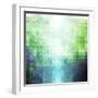 Abstract Green and Blue Triangle Pattern-ilyianne-Framed Art Print