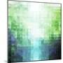 Abstract Green and Blue Triangle Pattern-ilyianne-Mounted Art Print