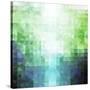 Abstract Green and Blue Triangle Pattern-ilyianne-Stretched Canvas