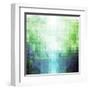 Abstract Green and Blue Triangle Pattern-ilyianne-Framed Art Print