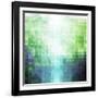 Abstract Green and Blue Triangle Pattern-ilyianne-Framed Art Print