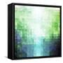 Abstract Green and Blue Triangle Pattern-ilyianne-Framed Stretched Canvas