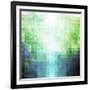 Abstract Green and Blue Triangle Pattern-ilyianne-Framed Art Print