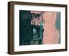 Abstract Green and Coral Pink-Alma Levine-Framed Art Print