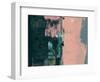 Abstract Green and Coral Pink-Alma Levine-Framed Art Print