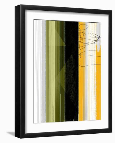 Abstract Green and Yellow-NaxArt-Framed Art Print