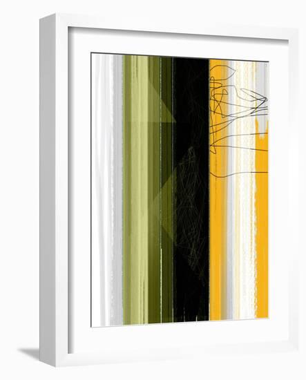 Abstract Green and Yellow-NaxArt-Framed Art Print