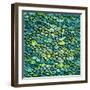 Abstract Green Marine Background Imitating Fish Scales. Raster Version of the Vector Image-tairen-Framed Art Print