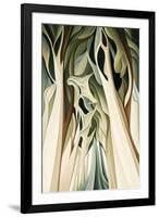 Abstract Green Trees Landscape-Lea Faucher-Framed Art Print