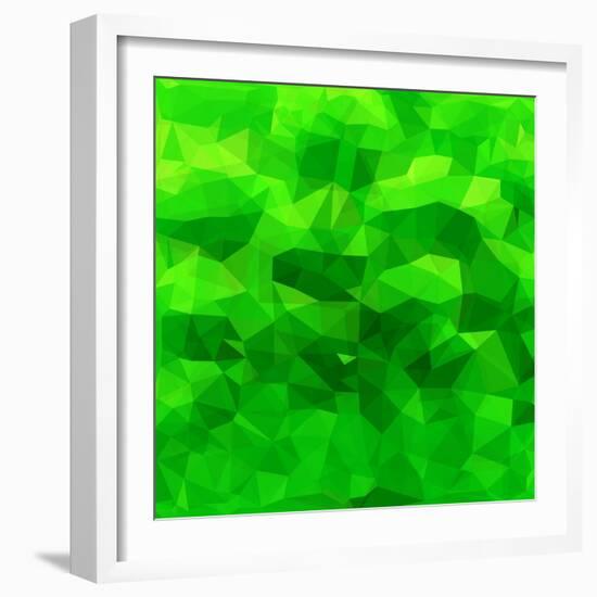 Abstract Green Triangle Background-epic44-Framed Art Print