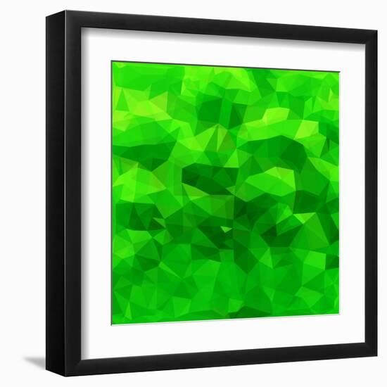 Abstract Green Triangle Background-epic44-Framed Art Print