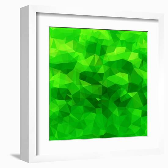 Abstract Green Triangle Background-epic44-Framed Art Print