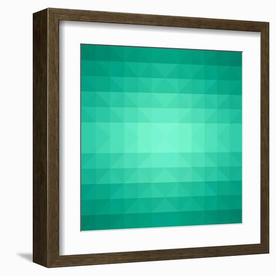 Abstract Green Triangle Background-epic44-Framed Art Print